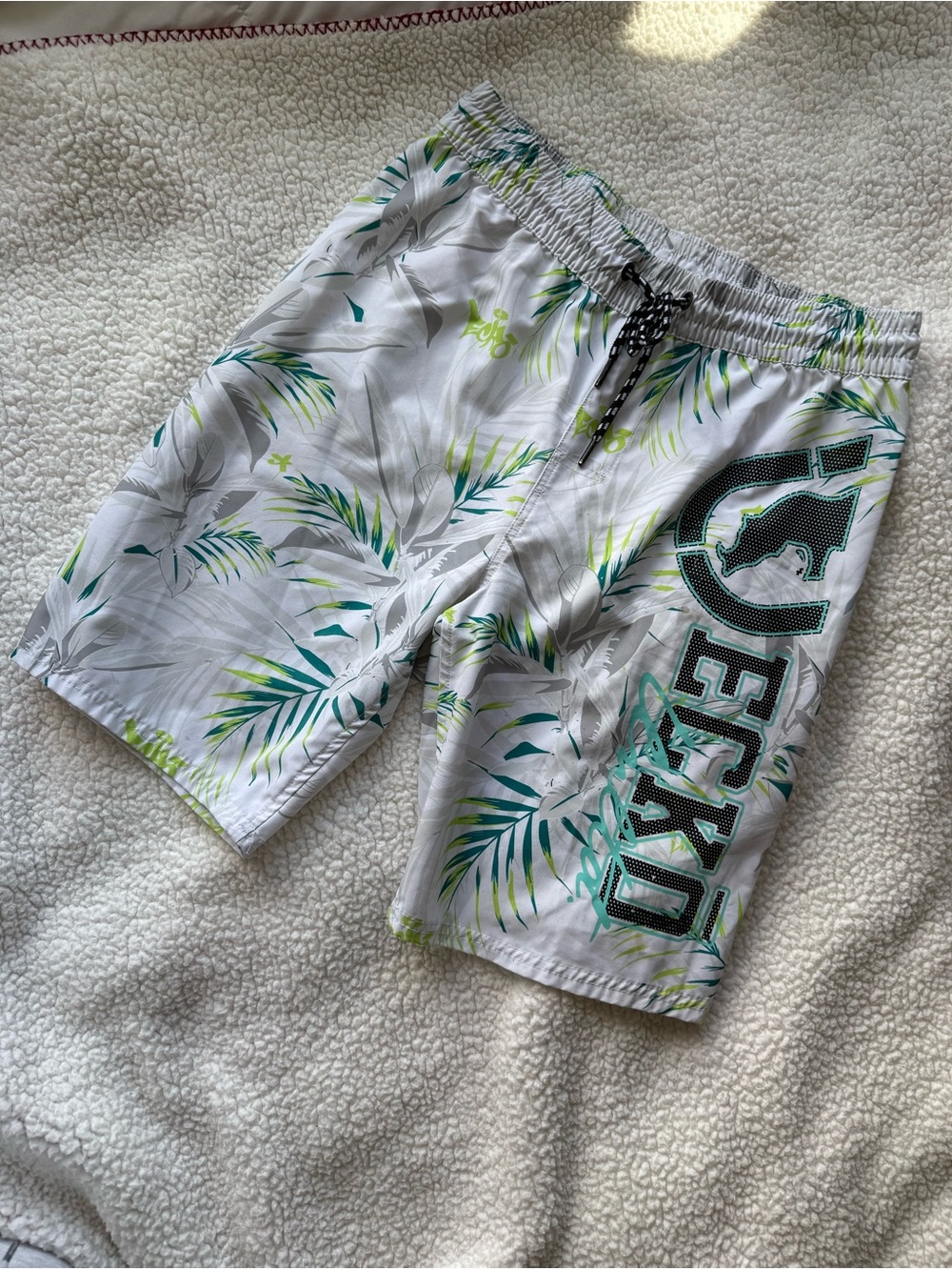 Y2K Ecko Unltd. Palm Leaf Print Swim Shorts Sz. M